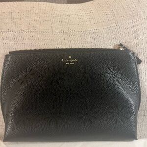 Kate Spade Black Floral Cosmetic Bag